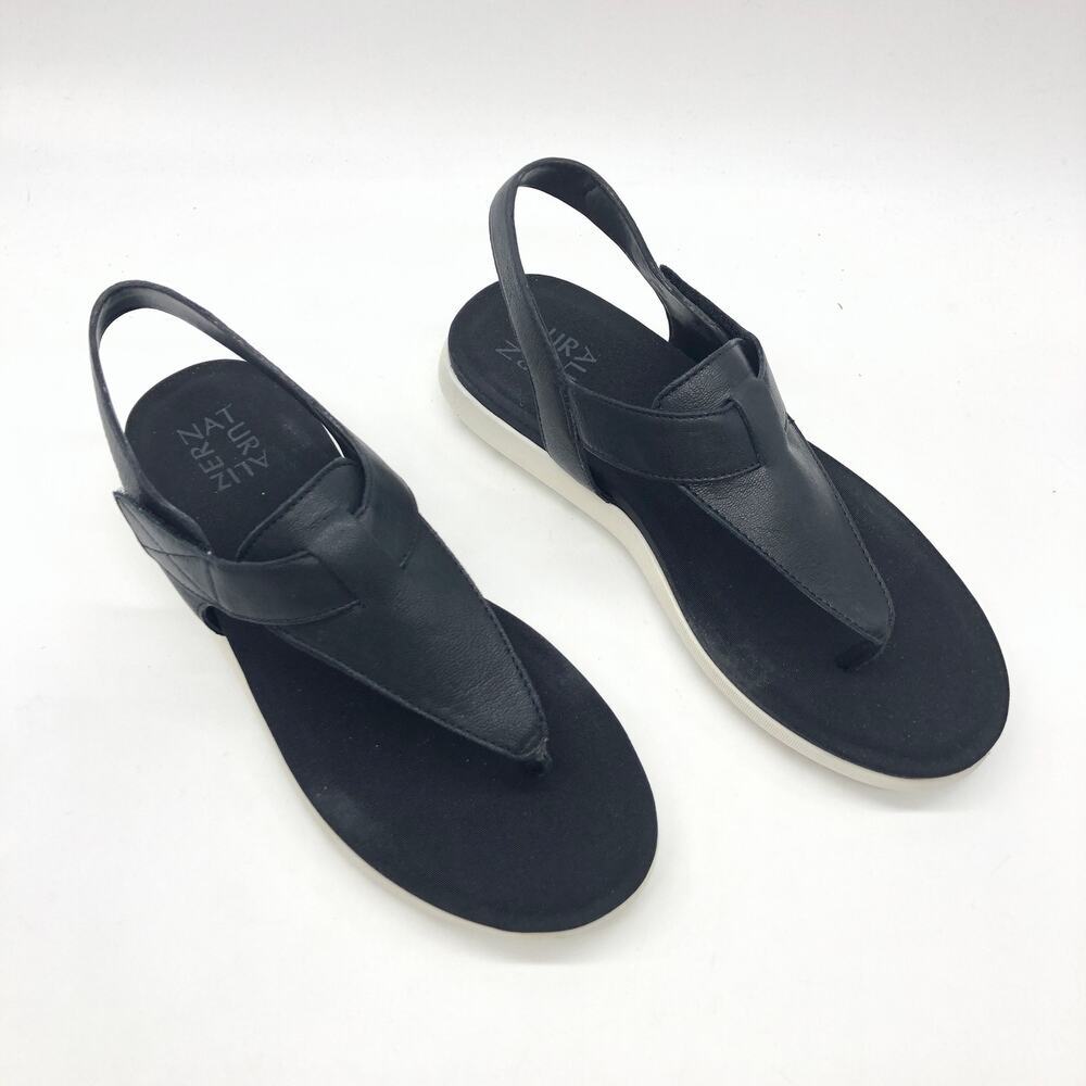 Naturalizer Black Slingback Thong Sandals
